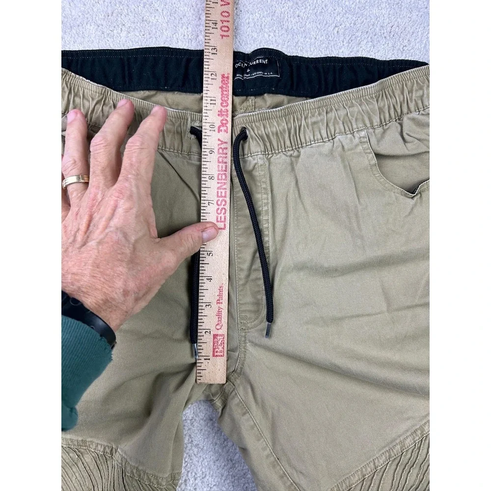 Ocean‎ Current Pants Mens XL Khaki Jogger Drawstring Moto Biker Stretch Casual